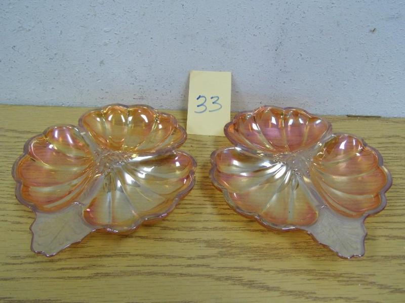 2 Piece Carnival Glass Dishes...