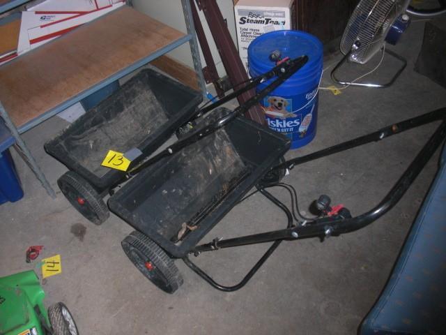 lot 13 image: 2 plastic fertilizer spreaders...