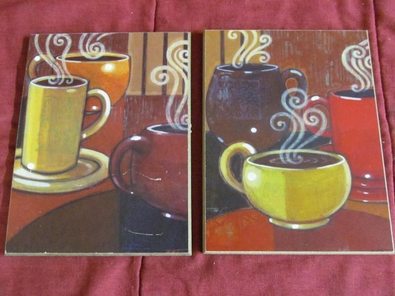 2 Coffee Wall Plaques 6 12&quot x...