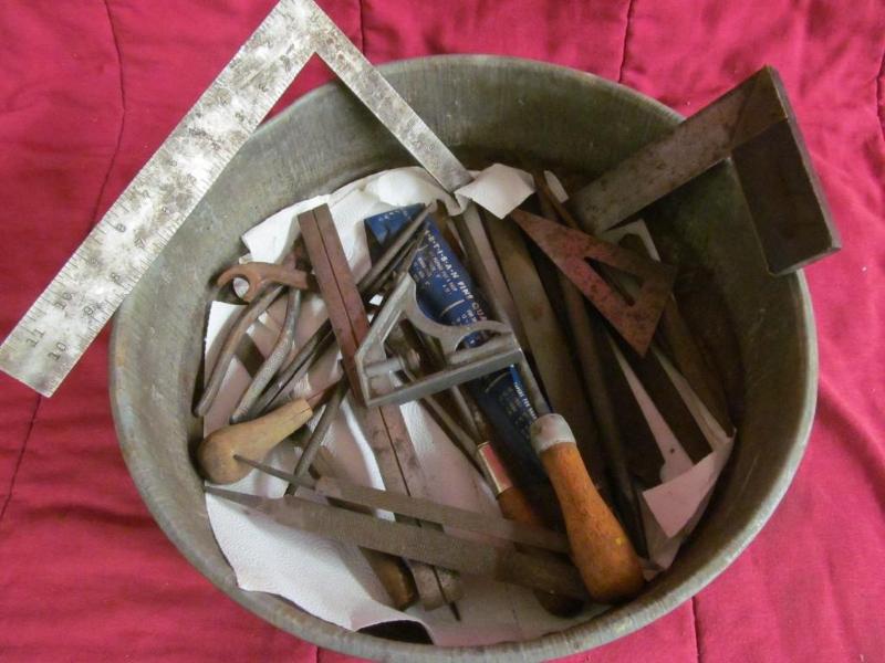 Oil Pan with Framing Squares, Knife...