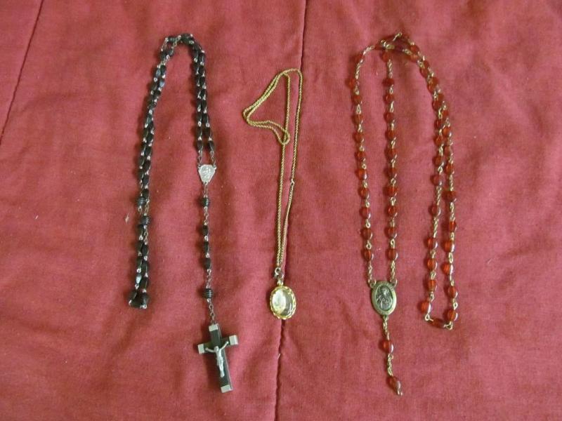 2 Rosaries and Religious Necklace...