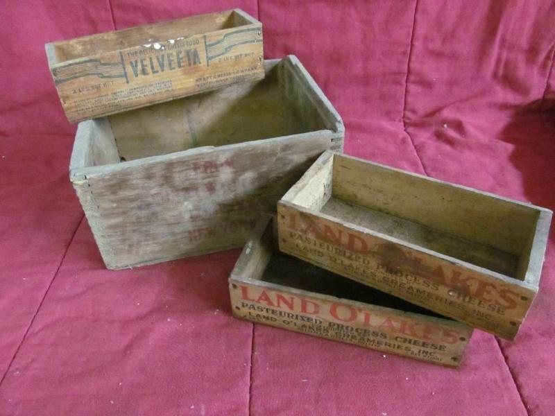 4 Wooden Cheese Boxes - 1 Unknown, ...