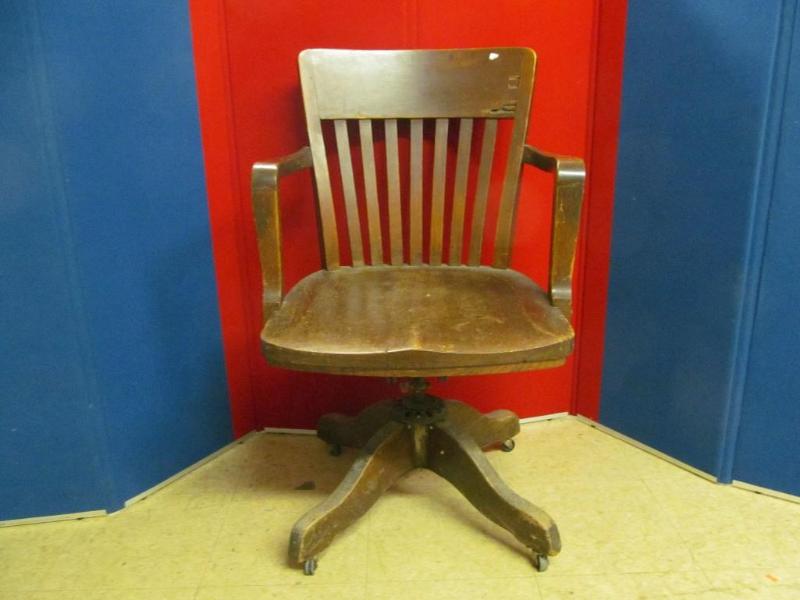 Vintage Wood Office Desk Chair...