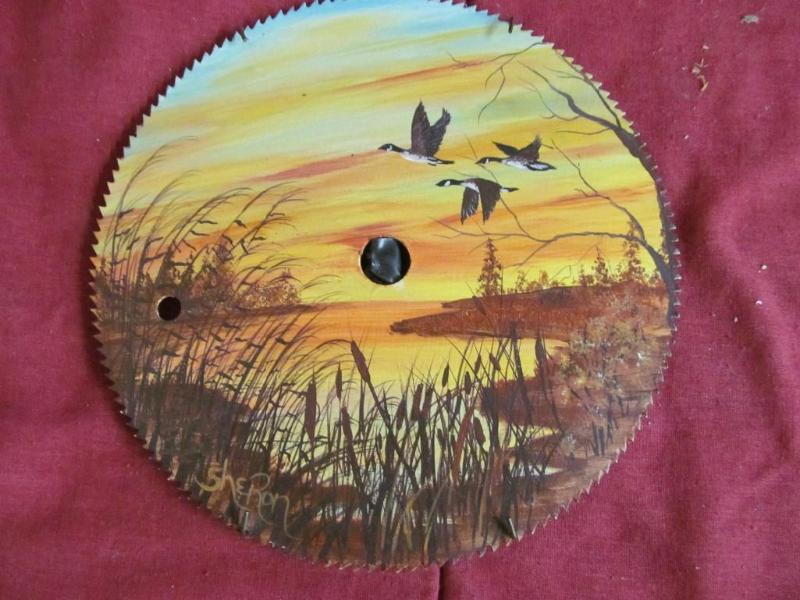 Hand painted sa blade 7&quot diame...
