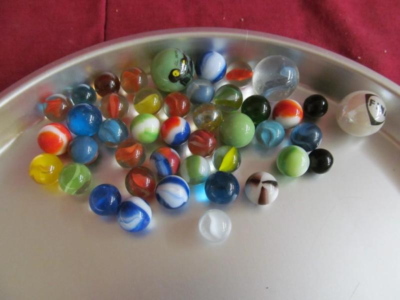 Vintage Marbles with 1&quot Fina, ...