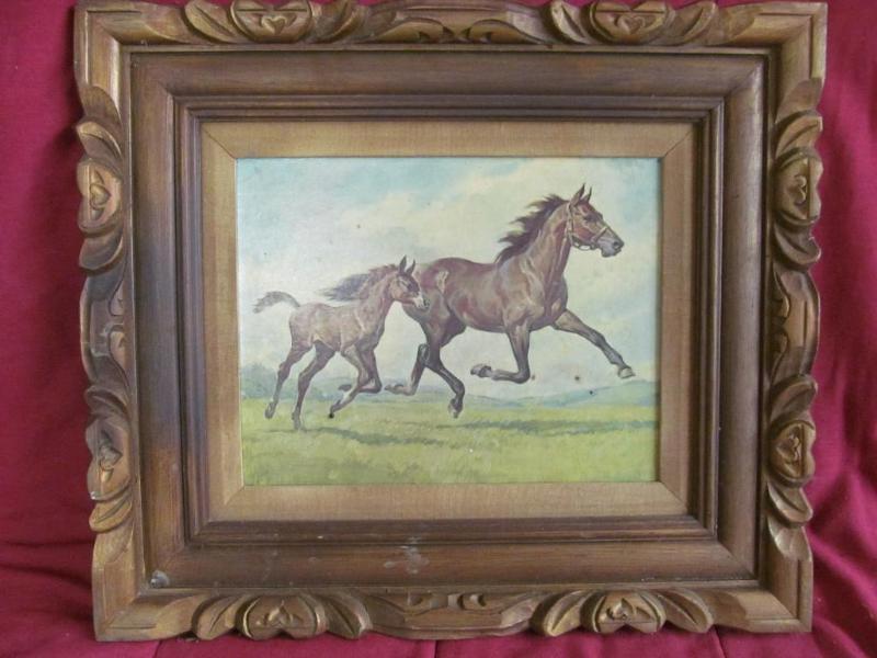 Picture of Horses wcarved wood fra...