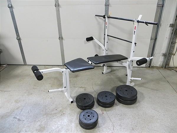 Weight Bench Press. with weights. 2...