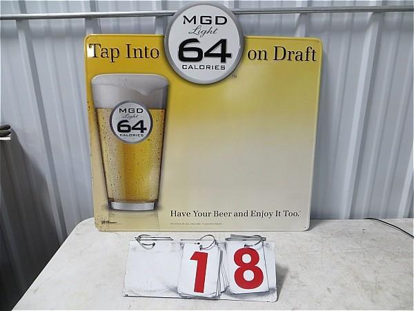 MGD Light 64 Calories On Tap Metal ...