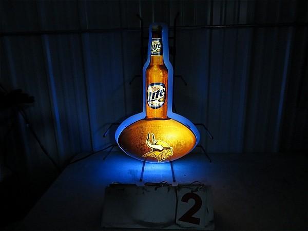 Miller Light Vikings Football Neon....