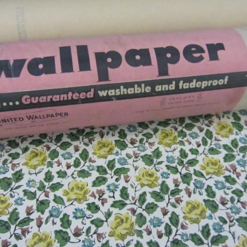 Vintage wallpaper, 4 rolls heavy pa...