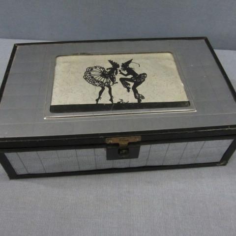 Fancy glove or hankie box, wood box...
