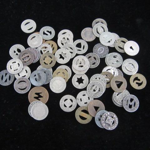 Vintage bus &amp transit tokens, 6...