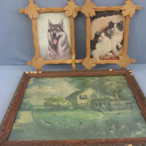 Early framed prints Farmhouse - fe...
