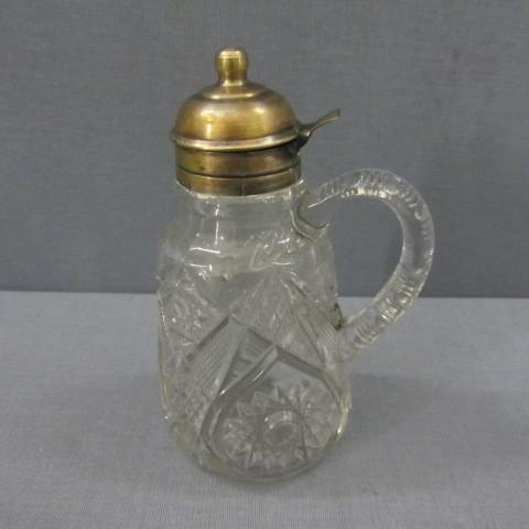 Glass syrup pitcher, 6.5&quotH, ap...