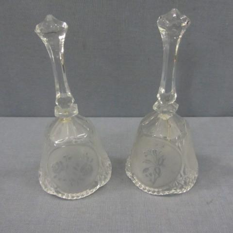 Crystal bells, etched glass 8&quot...