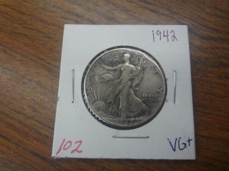 1942 VG Walking Liberty Half Dolla...