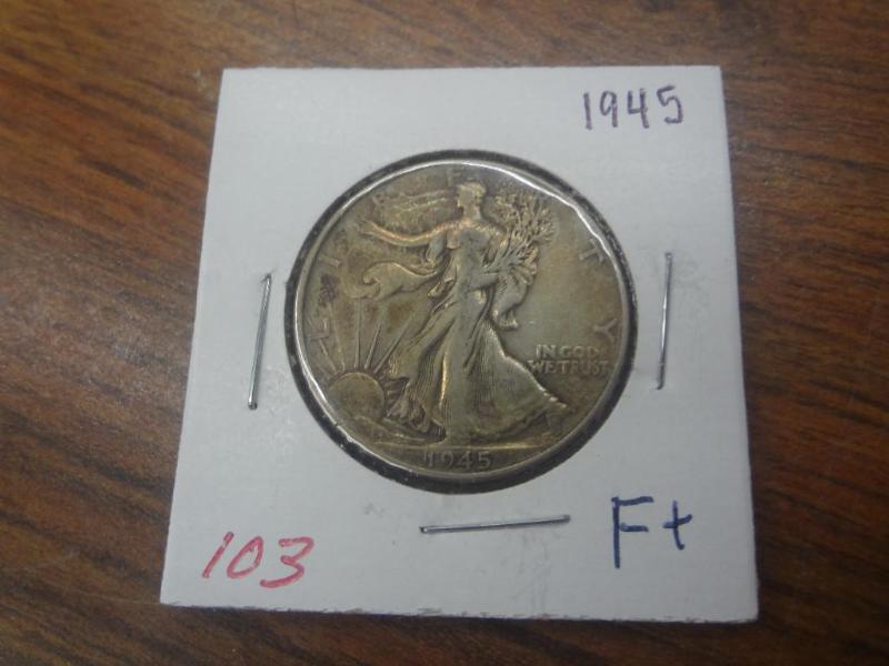 1945 F Walking Liberty Half Dollar...