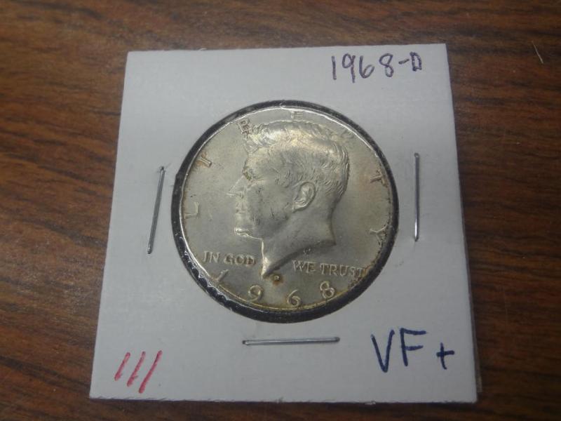 1968-D VF Kennedy Half Dollar 40% ...
