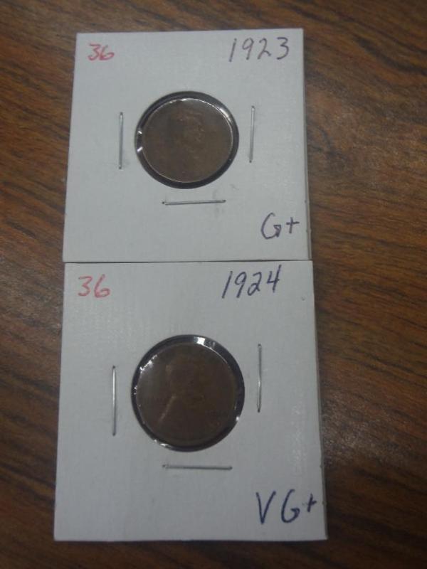1923 G and 1924 VG Lincoln Cents...