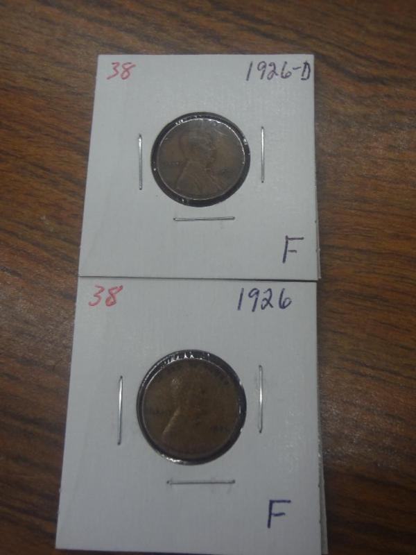 1926 F and 1926-D F Lincoln Cents...