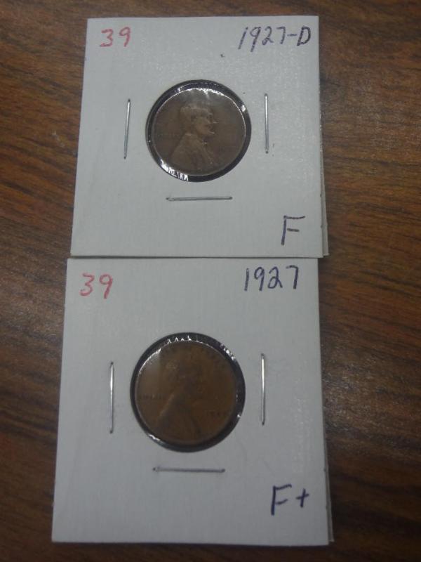 1927 F and 1927-D F Lincoln Cents...