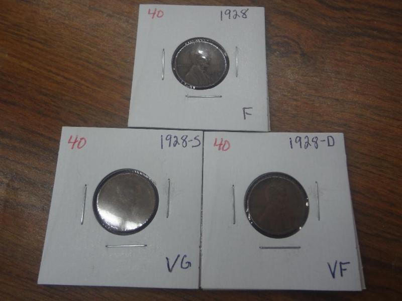 1928 F, 1928-D VF and 1928-S VG Lin...
