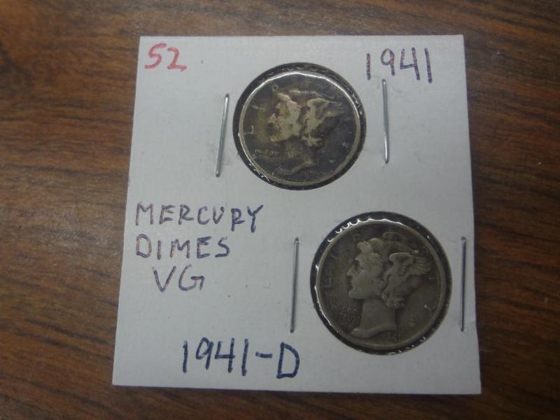 1941 and 1941-D Mercury Dimes VG...