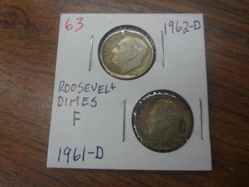 1961-D and 1962-D Roosevelt Dimes F...