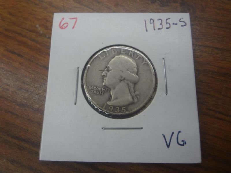 1935-S VG Washington Quarter...