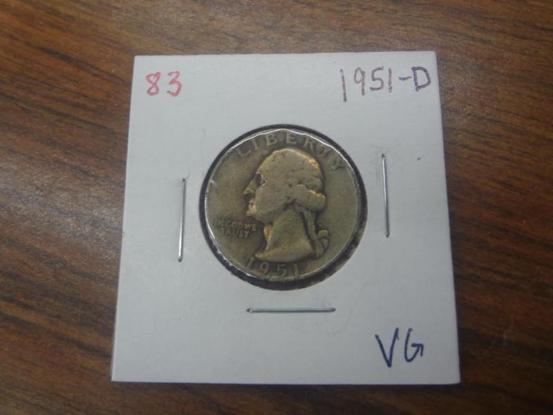 1951-D VG Washington Quarter...