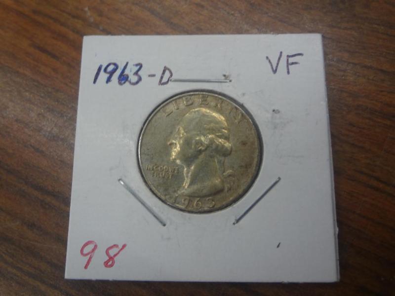 1963-D VF Washington Quarter...