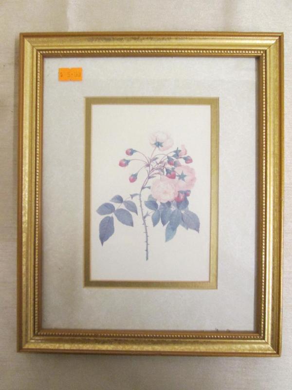 lot 147 image: Print of multiple roses framed in g...