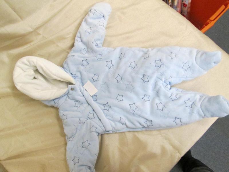 lot 164 image: Blue baby snow suit. Size 0-3 month...