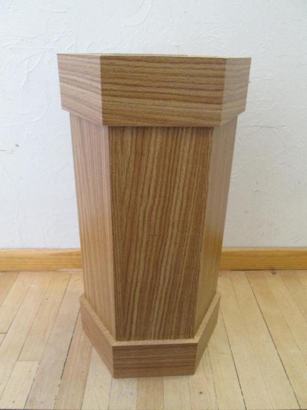 lot 173 image: Hexigonal fish tank pedestal....