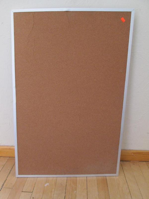 lot 197 image: 24 x 36 bulletin board framed in si...