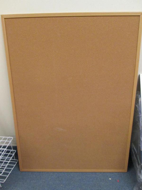 lot 198 image: 36 x 48 bulletin board framed in un...