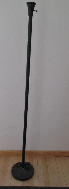 lot 200 image: Black torchere lamp. No shade inclu...