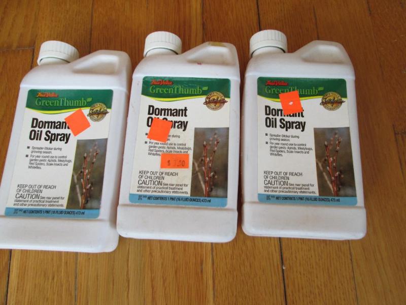 lot 212 image: 3 dormant oil sprays...