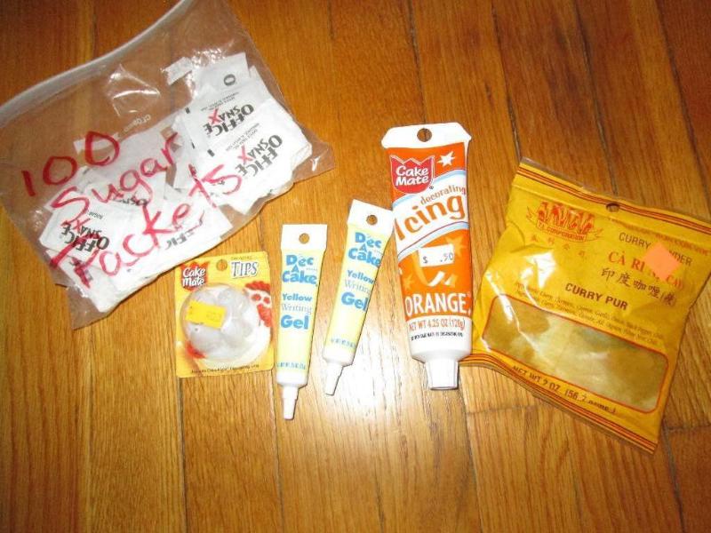 lot 244 image: Cake dcor, sugar packas and curry...