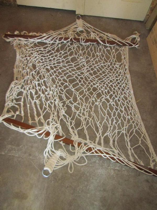 lot 33 image: Hammock with wood ends...
