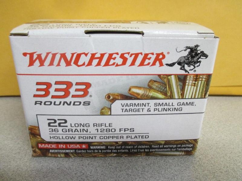 Winchester 22 long rifle 333 rounds...