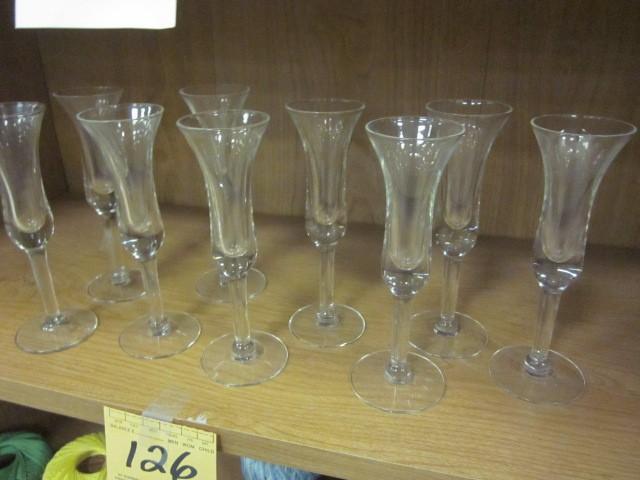 lot 126 image: Lot of (9) fluted glasses....