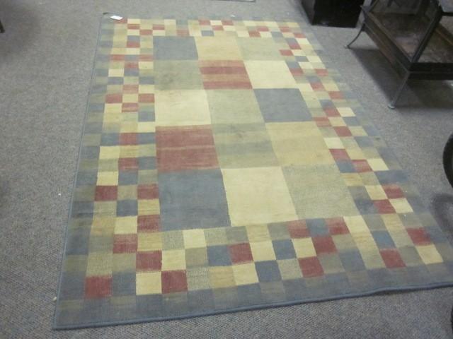 lot 135 image: 8 x 5 geometric area rug, dirty a...