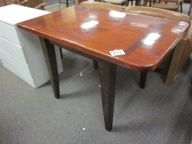 lot 141 image: Solid wood custom made nook table, ...