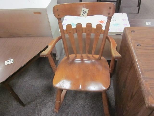 lot 146 image: Solid wood rocking chair....