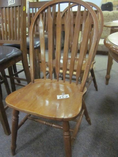 lot 152 image: Pair of solid wood chairs.  ...