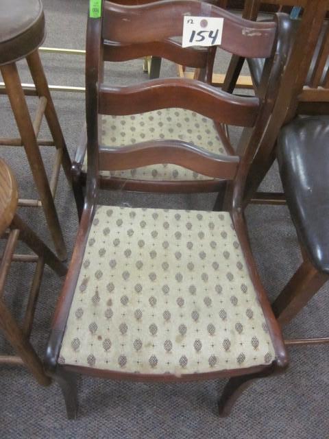 lot 154 image: Pair of wood and cloth chairs. &nbs...