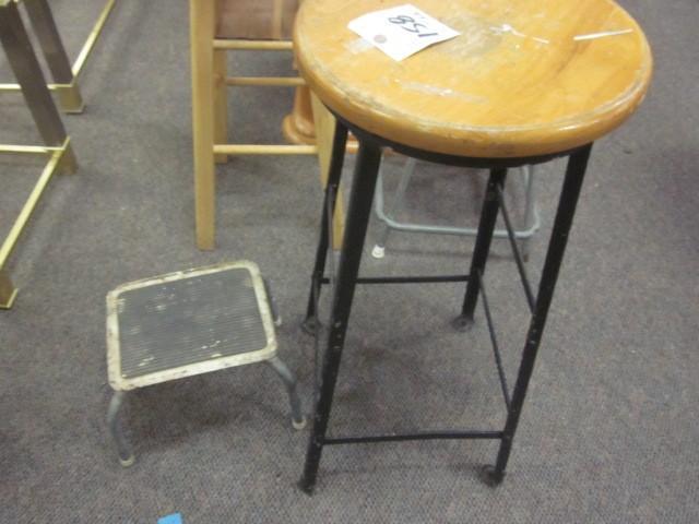 lot 158 image: Pair of metal based stools....