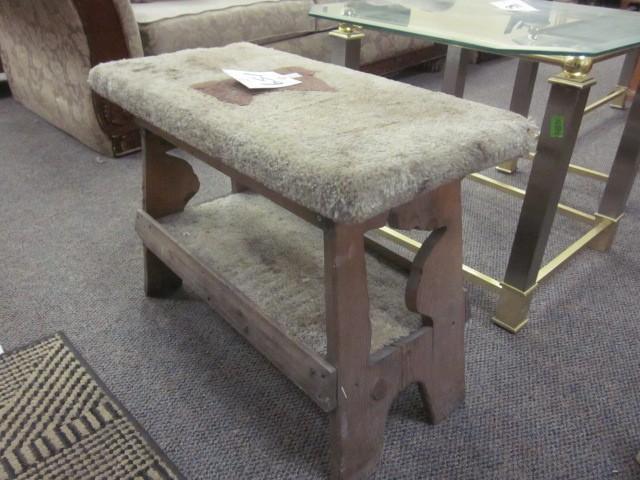 lot 159 image: Custom made MN. wooden bench....