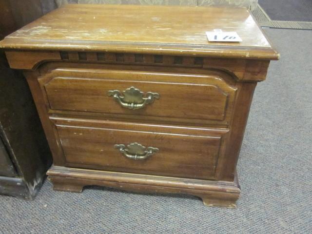 lot 170 image: Small laminate wood (2) drawer dres...